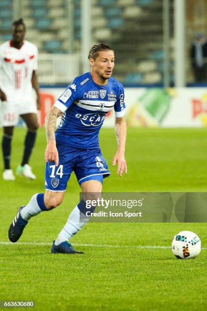 Mehdi Mostefa of Bastia during the French Ligue 1 match between Bastia and Lille at Stade Armand Cesari on April 1, 2017 in Bastia, France.