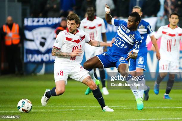 Xeka of Lille during the French Ligue 1 match between Bastia and Lille at Stade Armand Cesari on April 1, 2017 in Bastia, France.