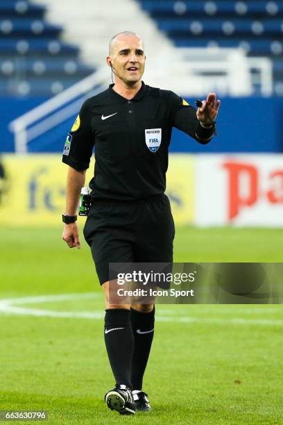 Benoit Millot, referee during the French Ligue 1 match between Bastia and Lille at Stade Armand Cesari on April 1, 2017 in Bastia, France.