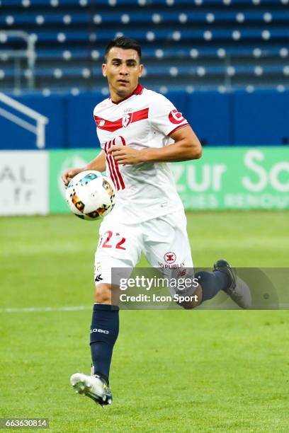 Junior Alonso of Lille during the French Ligue 1 match between Bastia and Lille at Stade Armand Cesari on April 1, 2017 in Bastia, France.