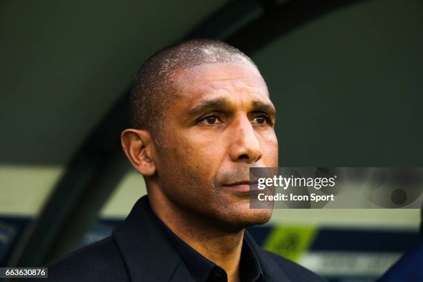 Franck Passi head coach of Lille during the French Ligue 1 match between Bastia and Lille at Stade Armand Cesari on April 1, 2017 in Bastia, France.