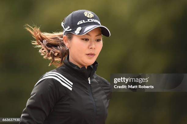 Ayaka Matsumori of Japan during the final round of the YAMAHA Ladies Open Katsuragi at the Katsuragi Golf Club Yamana Course on April 2, 2017 in...
