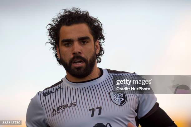 Yoann Huget of Toulouse during the warm-up before the European Rugby Champions Cup Quarter-Final match batween Munster Rugby and Toulouse at Thomond...