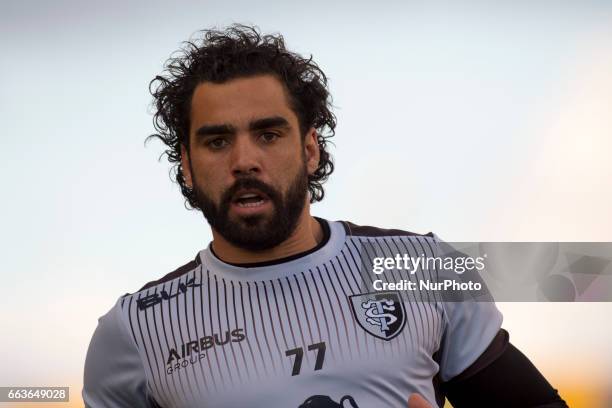 Yoann Huget of Toulouse during the warm-up before the European Rugby Champions Cup Quarter-Final match batween Munster Rugby and Toulouse at Thomond...