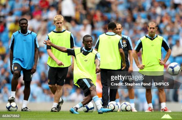 Manchester City's Shaun Wright-Phillips during the teams' pre season open training session at the City of Manchester Stadium