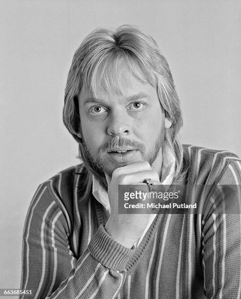 English composer and keyboard player Rick Wakeman, March 1983.