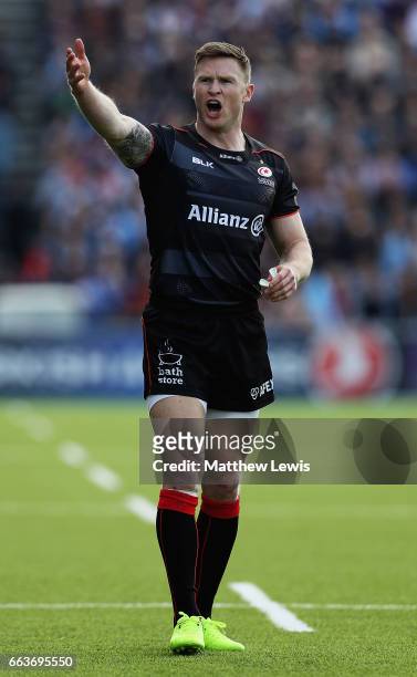 Chris Ashton of Saracens looks on, after his try wasn't awarded during the European Rugby Champions Cup match between Saracens and Glasgow Warriors...