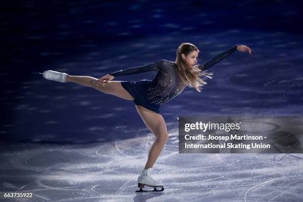 Carolina Kostner of Italy performs in the gala exhibition during day five of the World Figure Skating Championships at Hartwall Arena on April 2,...