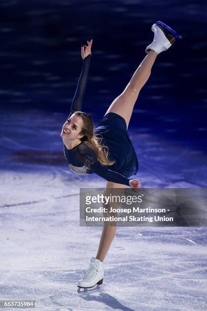Carolina Kostner of Italy performs in the gala exhibition during day five of the World Figure Skating Championships at Hartwall Arena on April 2,...