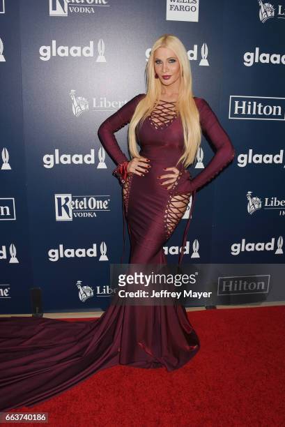 Actress Cassandra Cass attends the 28th Annual GLAAD Media Awards in LA at The Beverly Hilton Hotel on April 1, 2017 in Beverly Hills, California.