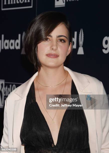 Actress Jacqueline Toboni attends the 28th Annual GLAAD Media Awards in LA at The Beverly Hilton Hotel on April 1, 2017 in Beverly Hills, California.