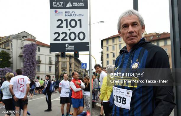 Franco Baresi attend the Milano Marathon on April 2, 2017 in Milan, Italy.