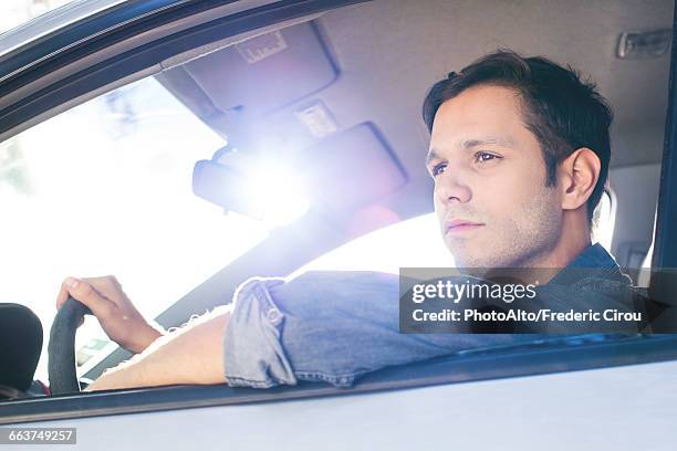 man enjoying view as he drives car - planalto stock pictures, royalty-free photos & images