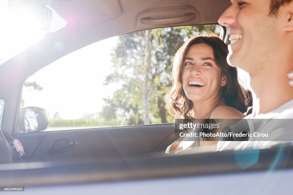 Couple taking road trip