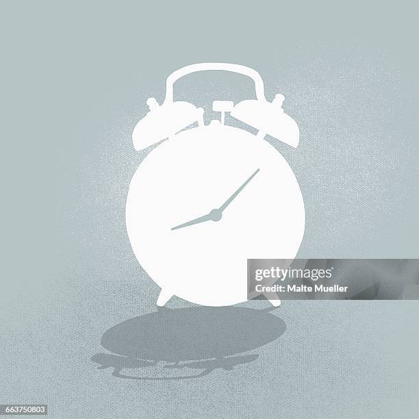 ilustraciones, imágenes clip art, dibujos animados e iconos de stock de composite image of alarm clock against gray background - alarm clock