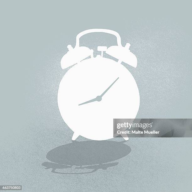 bildbanksillustrationer, clip art samt tecknat material och ikoner med composite image of alarm clock against gray background - väckarklocka