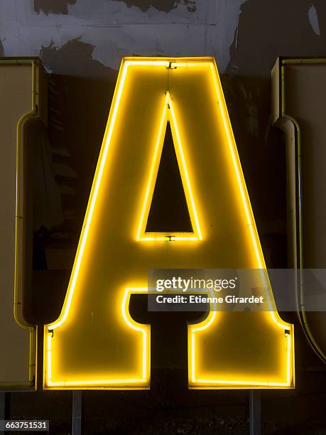 close-up of illuminated letter a - pics of the letter a stock pictures, royalty-free photos & images