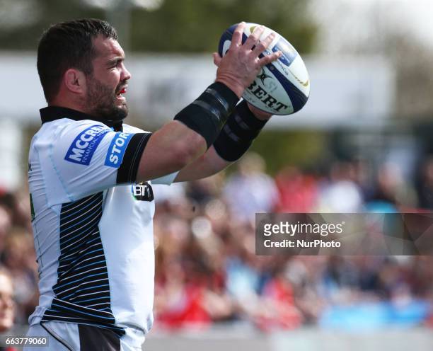 Corey Flynn of Glasgow Warriors during the European Rugby Champions Cup - Quarter Final match between Saracens and Glasgow Warriors at the Allianz...