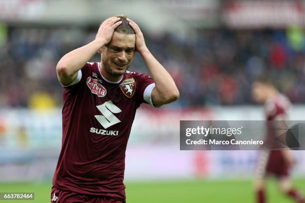 Adem Ljajic of Torino FC despairs during the Serie A football match between Torino FC and Udinese . Final result is 2-2.