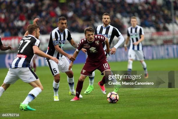 Adem Ljajic of Torino FC in action during the Serie A football match between Torino FC and Udinese . Torino Fc wins 5-1 over Udinese .Final result is...