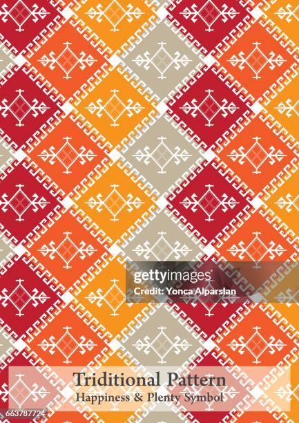 triditional pattern 'happiness&plenty symbol' - turkish people stock illustrations