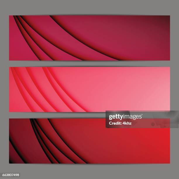 red modern minimal abstract background graphic collection - header footer design stock illustrations