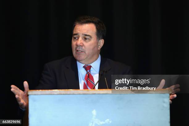 Fran Fraschilla speaks during the 2017 Naismith Awards Brunch at the Grayhawk Golf Club on April 2, 2017 in Scottsdale, Arizona.