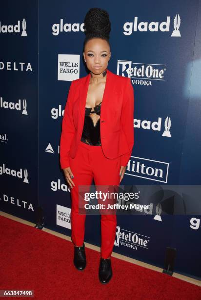 Dancer/producer Nneka Onuorah attends the 28th Annual GLAAD Media Awards in LA at The Beverly Hilton Hotel on April 1, 2017 in Beverly Hills,...