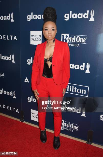 Dancer/producer Nneka Onuorah attends the 28th Annual GLAAD Media Awards in LA at The Beverly Hilton Hotel on April 1, 2017 in Beverly Hills,...