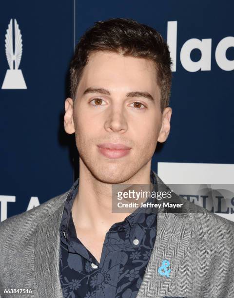 Actor Jordan Gavaris attends the 28th Annual GLAAD Media Awards in LA at The Beverly Hilton Hotel on April 1, 2017 in Beverly Hills, California.