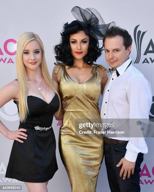 Cast members of 'Absinthe' attend the 52nd Academy Of Country Music Awards at Toshiba Plaza on April 2, 2017 in Las Vegas, Nevada.