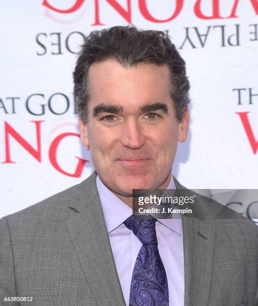 Actor Brian d'Arcy James attends "The Play That Goes Wrong" Broadway Opening Night at the Lyceum Theatre on April 2, 2017 in New York City.