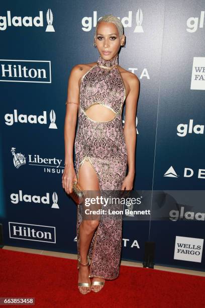 Model Isis King attends the 28th Annual GLAAD Media Awards at The Beverly Hilton Hotel on April 1, 2017 in Beverly Hills, California.