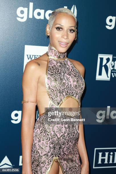 Model Isis King attends the 28th Annual GLAAD Media Awards at The Beverly Hilton Hotel on April 1, 2017 in Beverly Hills, California.