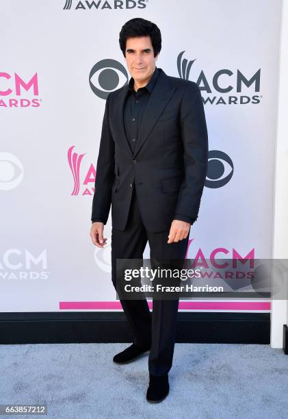 Magician David Copperfield attends the 52nd Academy Of Country Music Awards at Toshiba Plaza on April 2, 2017 in Las Vegas, Nevada.