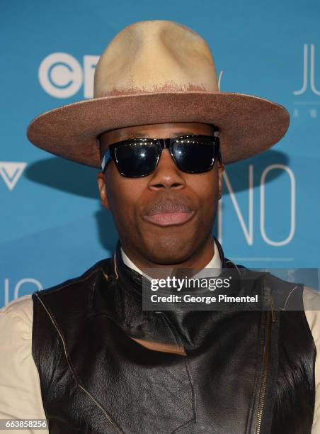 Kardinal Offishall arrives at the 2017 Juno Awards at Canadian Tire Centre on April 2, 2017 in Ottawa, Canada.