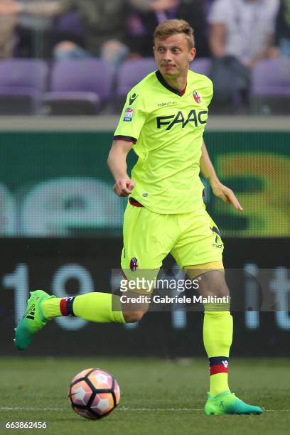 Ladislav Krejci of Bologna FC in action during the Serie A match between ACF Fiorentina and Bologna FC at Stadio Artemio Franchi on April 2, 2017 in...