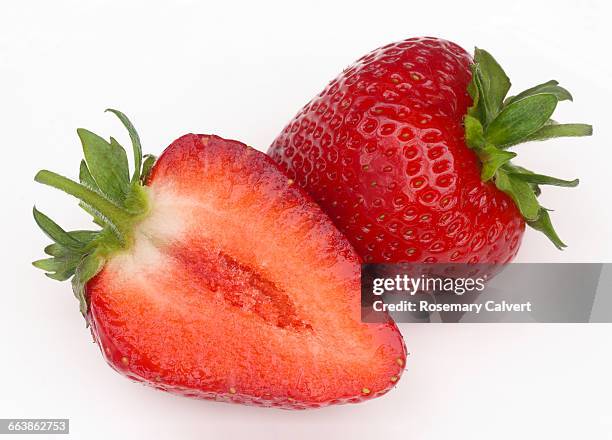 delicious large, ripe, organic strawberries. - strawberry stock pictures, royalty-free photos & images