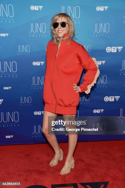 Laurence Nerbonne arrives at the 2017 Juno Awards at Canadian Tire Centre on April 2, 2017 in Ottawa, Canada.