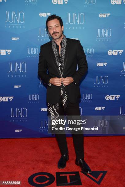 Adam Cohen arrives at the 2017 Juno Awards at Canadian Tire Centre on April 2, 2017 in Ottawa, Canada.