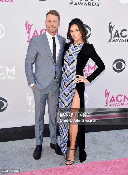 Recording artist/co-host Dierks Bentley and Cassidy Black attend the 52nd Academy Of Country Music Awards at Toshiba Plaza on April 2, 2017 in Las...