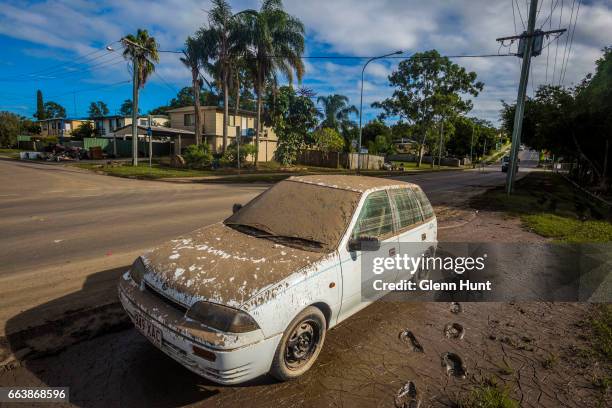 Flood damaged car at Eagleby on April 3, 2017 in Eagleby, Australia. Heavy rain caused flash flooding across south east Queensland and Northern New...