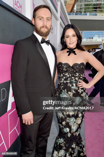 Singers Ruston Kelly and Kacey Musgraves attend the 52nd Academy Of Country Music Awards at Toshiba Plaza on April 2, 2017 in Las Vegas, Nevada.