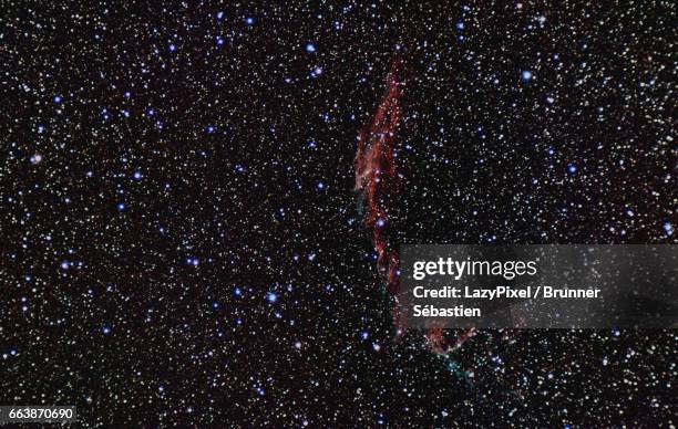 the eastern veil nebula - lazypixel stock-fotos und bilder