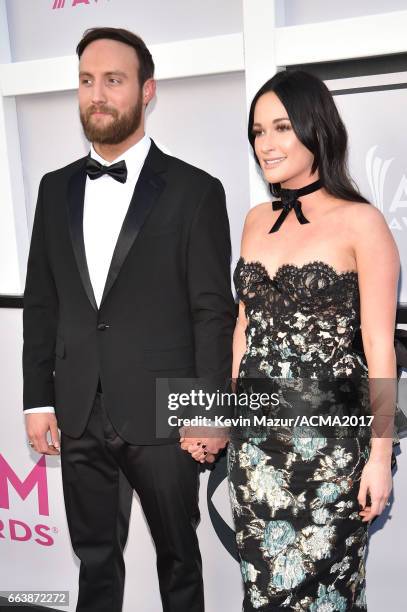 Recording artists Ruston Kelly and Kacey Musgraves attend the 52nd Academy Of Country Music Awards at Toshiba Plaza on April 2, 2017 in Las Vegas,...