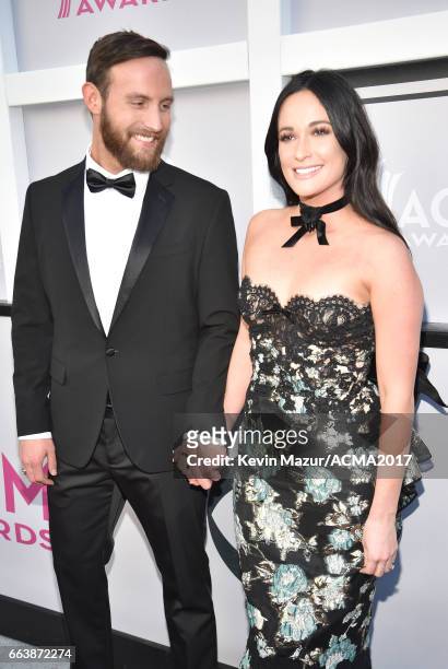 Recording artists Ruston Kelly and Kacey Musgraves attend the 52nd Academy Of Country Music Awards at Toshiba Plaza on April 2, 2017 in Las Vegas,...
