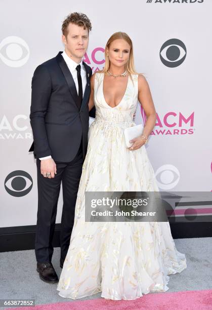 Recording artists Anderson East and Miranda Lambert attend the 52nd Academy Of Country Music Awards at Toshiba Plaza on April 2, 2017 in Las Vegas,...