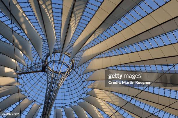 roof of the sony centre, close up. - sony centre stock pictures, royalty-free photos & images