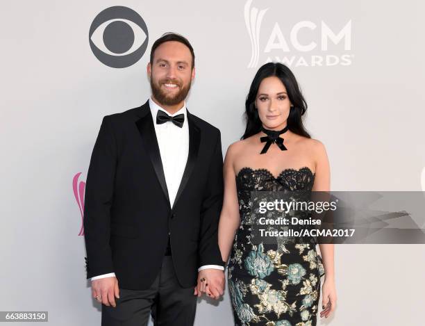 Recording artists Ruston Kelly and Kacey Musgraves attend the 52nd Academy of Country Music Awards at Toshiba Plaza on April 2, 2017 in Las Vegas,...