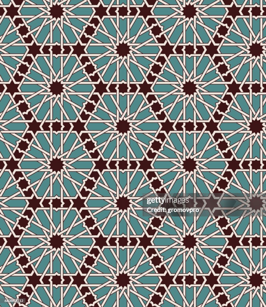 Seamless Islamic Moroccan Pattern Arabic Geometric Ornament Muslim Texture  Vintage Repeating Background Vector Blue Wallpaper Oriental Design And  Ramadan Wallpaper High-Res Vector Graphic - Getty Images